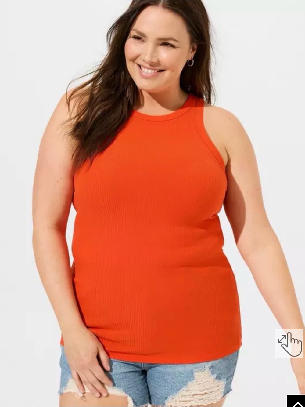Torrid Super Soft Rib High Neck Tank Orange
